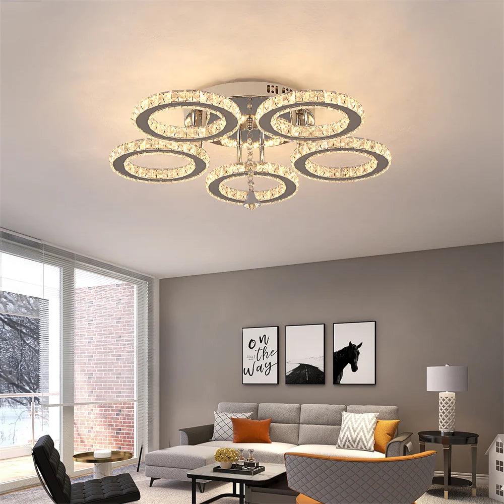 Modern Crystal Chandelier with App Dimmable Ceiling Light Fixture. Modern Crystal Chandelier with App Dimmable Ceiling Light Fixture. 076823-f9.myshopify.com