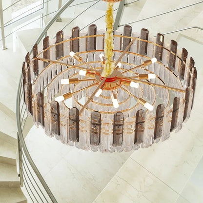 LUVODI Modern Crystal Chandelier Raindrop Pendant Light with 3 Color Lights for Choose - Home Fusion