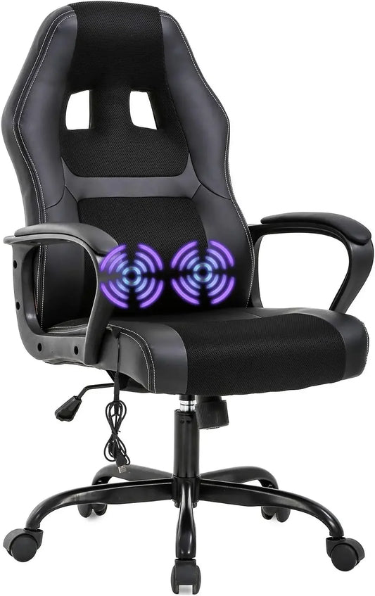 Furniture suppliesBestOffice PC Gaming Chair Massage Office Chair Ergonomic Desk  Adjustable PU Leather Racing Chair with L - Home Fusion