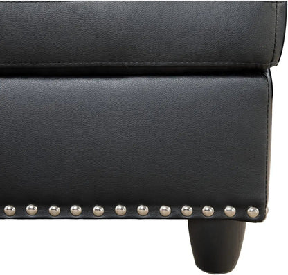 Transitional PU Faux Leather Leather Sectional Sofa with Lift-top Storage Ottoman for Living Room in Black Finish Home Fusion Transitional PU Faux Leather Leather Sectional Sofa with Lift-top Storage Ottoman for Living Room in Black Finish 076823-f9.myshopify.com