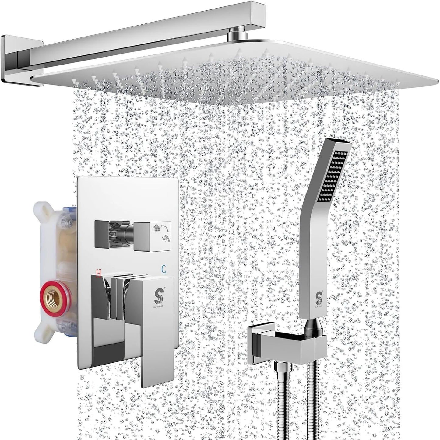 wall mounted shower head bathroom shower - Home Fusion