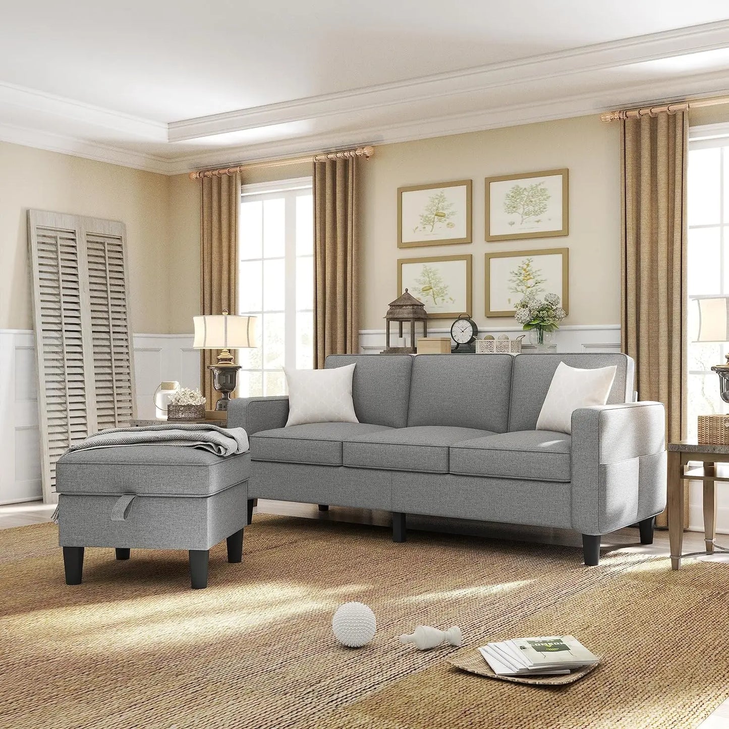 44365032226987 Convertible sectional sofa, upholstered 3-seater L-shaped sofa furniture set with reversible storage ottoman, living room pocket 076823-f9.myshopify.com