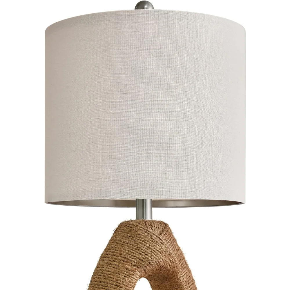 OYEARS Boho Table Lamps Bedroom Living Room Set 2 Small Farmhouse Rattan Table Lamp 19”Rustic Home Decoration Nightstand - Home Fusion