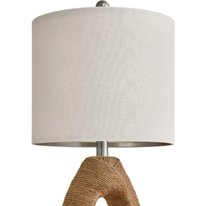OYEARS Boho Table Lamps Bedroom Living Room Set 2 Small Farmhouse Rattan Table Lamp 19”Rustic Home Decoration Nightstand - Home Fusion