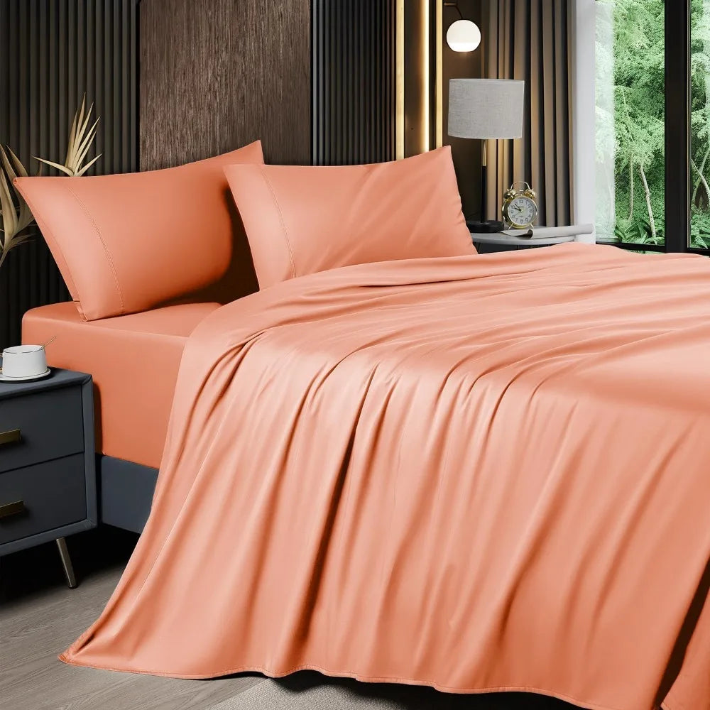 44567090888875|44567090921643|44567090987179 Bedspreads and Covers Silky Bedding Sheets & Pillowcases Full Sheet Set 076823-f9.myshopify.com