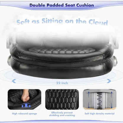 Stylish Leather Chair With Upgraded Caster for Swivel Computer Armchair High Back Executive Chair With Padded Flip-up Arms Desk - Home Fusion