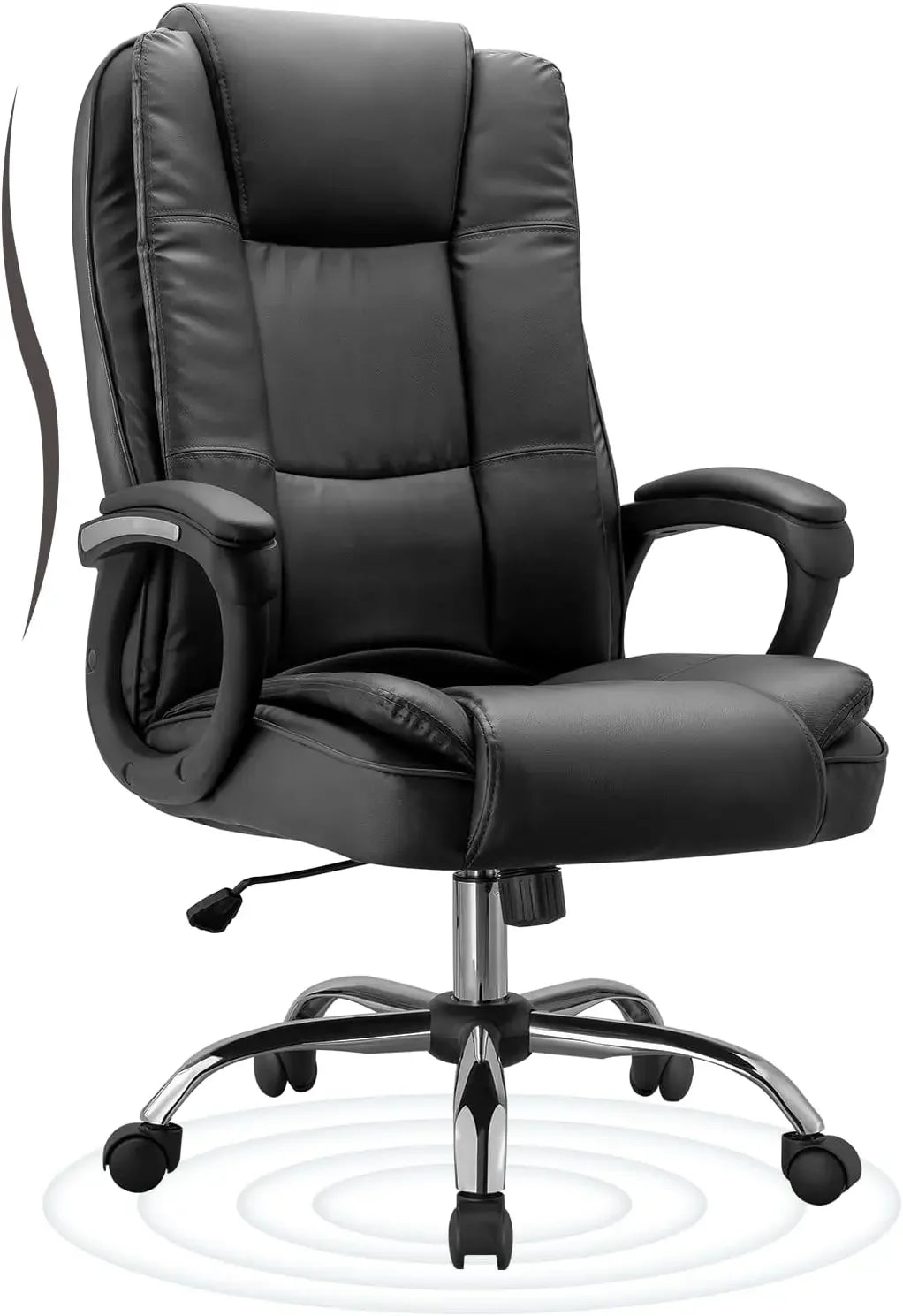 Office Chair, Executive Office Chair Height Adjustable PU Leather Computer Chair, High Back Home Office Desk Chairs - Home Fusion