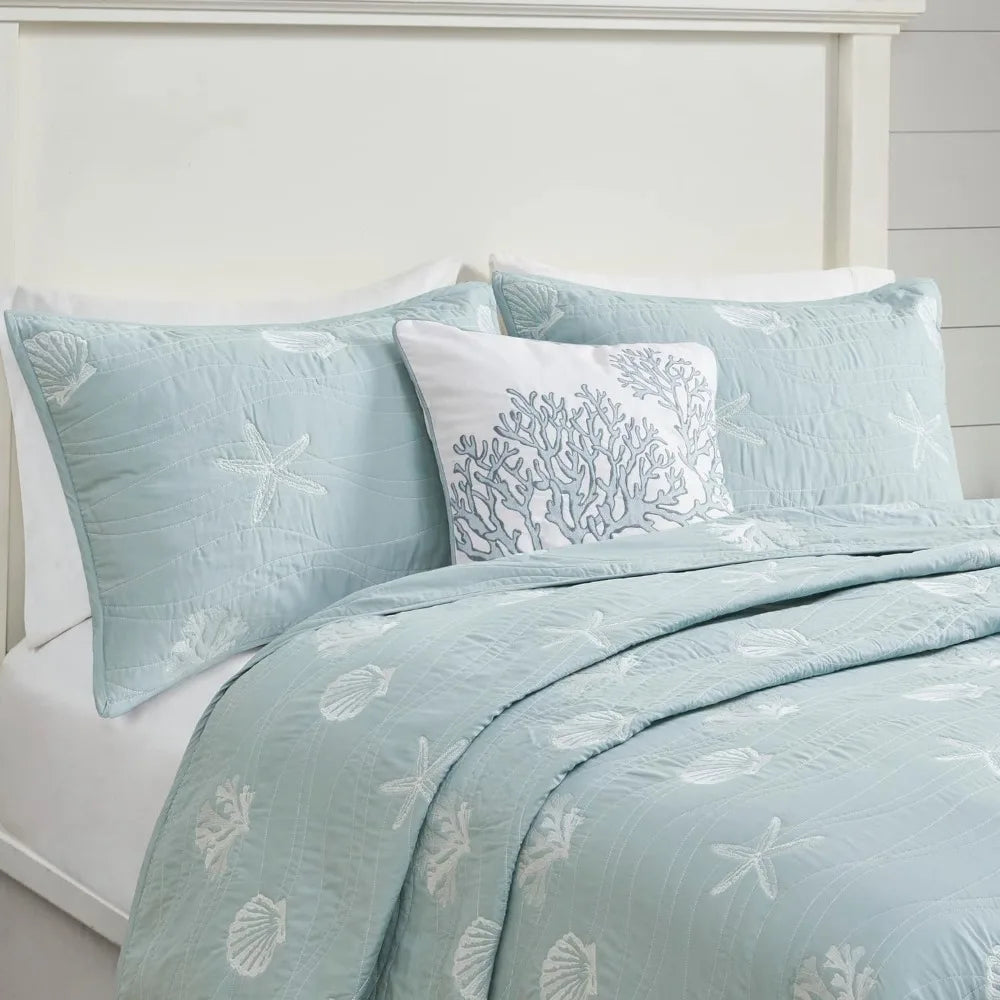 All Season Comforter Sets Pre-Washed Coverlet Bedding Layer Bed Linen Set. - Home Fusion