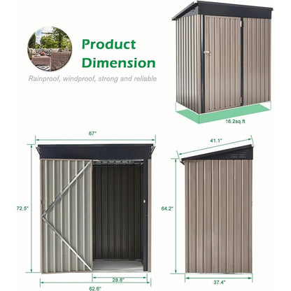 US Outdoor Metal Storage Shed w/Lockable Door for Backyard Garden tool shed Home Fusion
