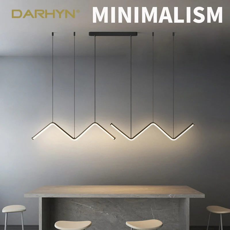 Modern LED Pendant Light Minimalist Chandelier For Dinning Room Kitchen Bar Restaurant Home Decor Led Lighting Remote Control - Home Fusion