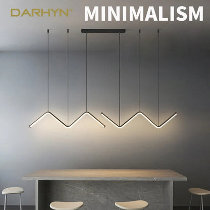 Modern LED Pendant Light Minimalist Chandelier For Dinning Room Kitchen Bar Restaurant Home Decor Led Lighting Remote Control - Home Fusion