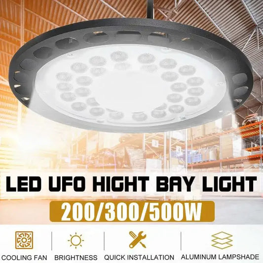 43874982527147|43874982559915|43874982592683 200W 300W 500W 6500K LED High Bay Light High Brightness Industrial Lighting Workshop Warehouse Garage LED Lamp AC180-260V 076823-f9.myshopify.com