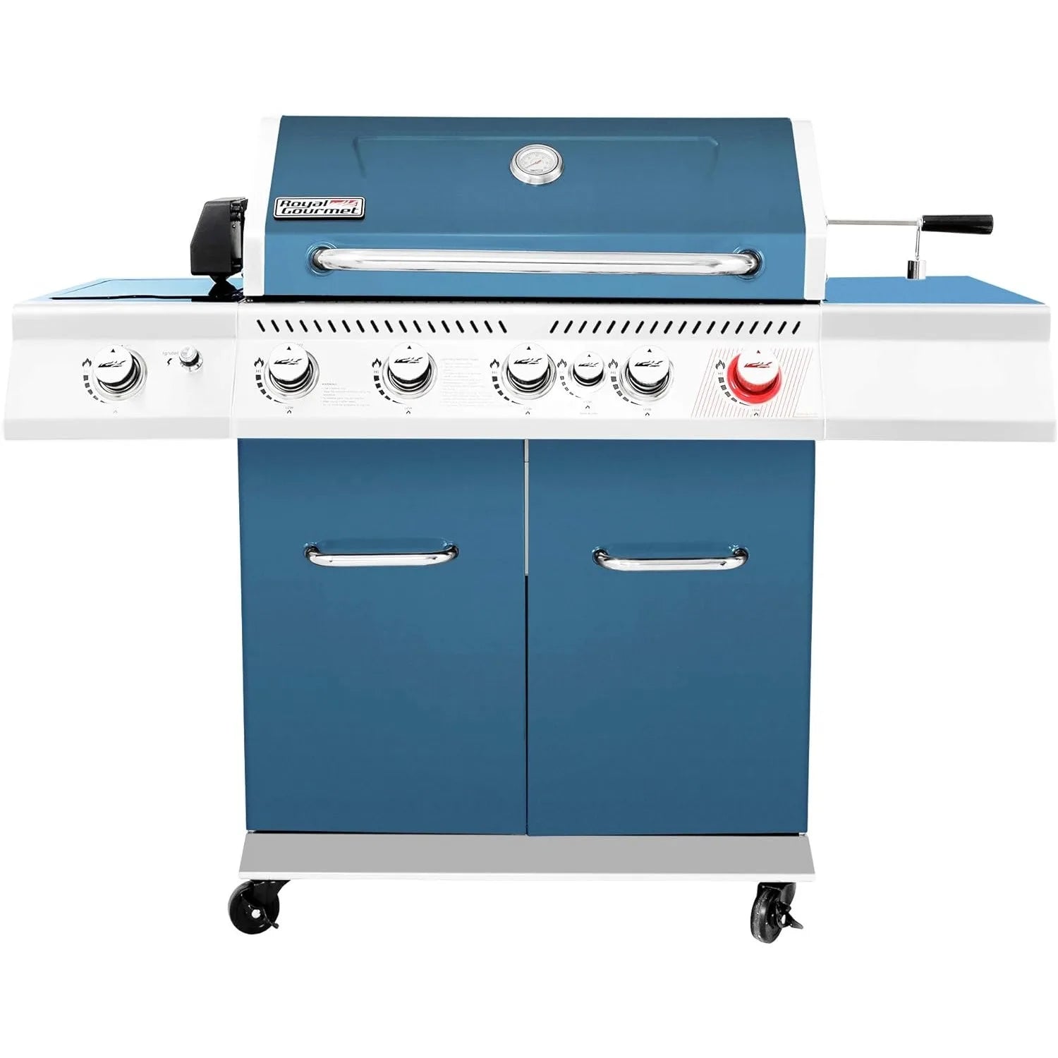 Royal Gourmet GA5403B 5-Burner BBQ Cabinet Style Propane Gas Grill with Rotisserie Kit, Sear Burner, Rear Burner and Side Burner Home Fusion