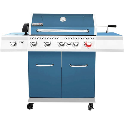 Royal Gourmet GA5403B 5-Burner BBQ Cabinet Style Propane Gas Grill with Rotisserie Kit, Sear Burner, Rear Burner and Side Burner Home Fusion