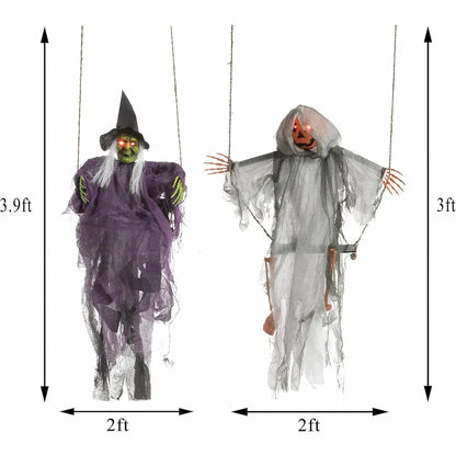 Outdoor Halloween Decorations 2 Packs Hanging Ghosts Halloween Decor with Lighted Up Eyes, 3.9ft Witch Decor / 3ft Pumpkin Face Home Fusion Outdoor Halloween Decorations 2 Packs Hanging Ghosts Halloween Decor with Lighted Up Eyes, 3.9ft Witch Decor / 3ft Pumpkin Face 076823-f9.myshopify.com