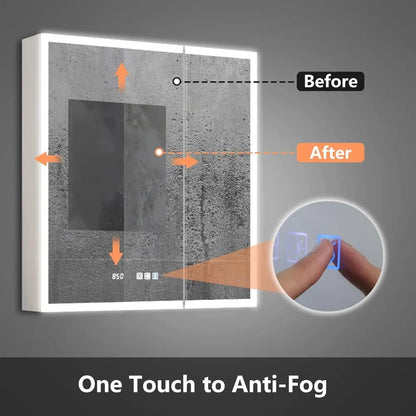 Lighted Medicine Cabinet 30x32 Inch,Recessed or Surface led Medicine Cabinet, Clock&Room Temp Display,Defog,Stepless Dimming Home Fusion Lighted Medicine Cabinet 30x32 Inch,Recessed or Surface led Medicine Cabinet, Clock&Room Temp Display,Defog,Stepless Dimming 076823-f9.myshopify.com