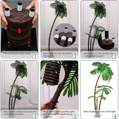 LED Artificial Palm Tree  6ft Solar Lighted Palm Tree LED Artificial Palm Tree for Tiki Bar Christmas Decoration 076823-f9.myshopify.com