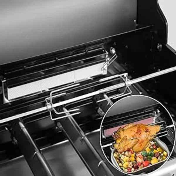 Royal Gourmet GA5403B 5-Burner BBQ Cabinet Style Propane Gas Grill with Rotisserie Kit, Sear Burner, Rear Burner and Side Burner Home Fusion