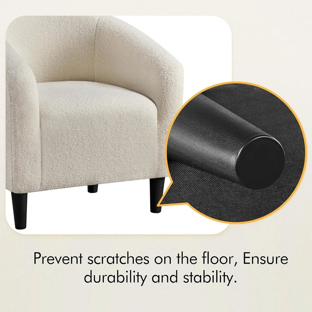 Living Room Chair Set of 2 with Soft Padded Armrest, Furry Accent Chairs, Living Room Chair - Home Fusion
