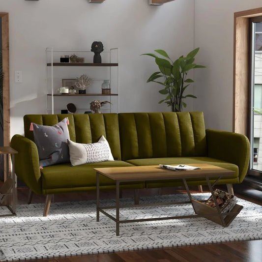 44390973341867 living room Sofa Futon - Premium Upholstery and Wooden Legs - Green couch sofas 076823-f9.myshopify.com
