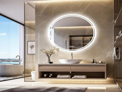 LED vanity mirror LUVODI Smart Illuminate Large Round Mirror for Bathroom Touch Screen Dimmable Anti-fog Bathroom LED Light Mirror 076823-f9.myshopify.com