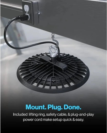 10 Pack UFO LED High Bay Light,5000K Daylight, 150W, Power Cord Included, 19500 LM, 120VAC, IP65 Waterproof Shatterproof Fixture Home Fusion 10-Pack 150W UFO LED High Bay Lights - 19500 Lumens, IP65 Waterproof, 5000K Daylight 076823-f9.myshopify.com