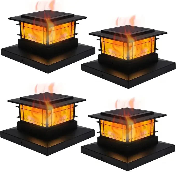 44518909837483 8 Pack Solar Flame Post Lights Outdoor, High Brightness Flickering Flame SMD LED Lighting Decor, Fit 4x4, 5x5 or 6x6Wooden Posts 076823-f9.myshopify.com