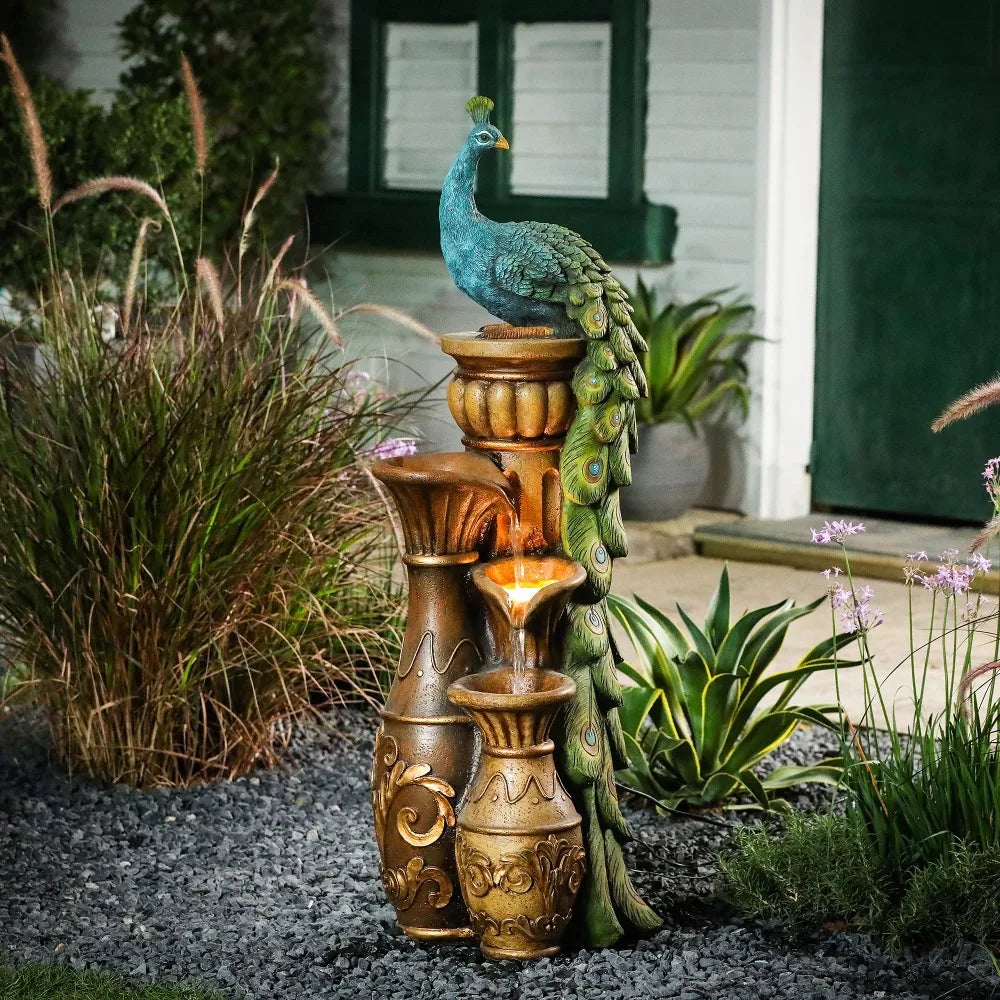 2024 New Outdoor Water Fountains, Resin Pedestal Garden Water Fountain Outdoor with LED Light for Garden Patio and Backyard Home Fusion 2024 New Outdoor Water Fountains, Resin Pedestal Garden Water Fountain Outdoor with LED Light for Garden Patio and Backyard 076823-f9.myshopify.com