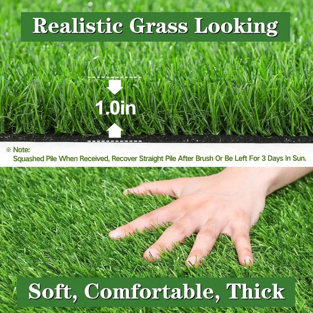 Artificial Grass Turf Lawn 5' x 8' Outdoor Rug, Large Realistic Turf for Garden, Yard, Home Landscape, Playground, Dogs Syntheti Home Fusion Artificial Grass Turf Lawn 5' x 8' Outdoor Rug, Large Realistic Turf for Garden, Yard, Home Landscape, Playground, Dogs Syntheti 076823-f9.myshopify.com