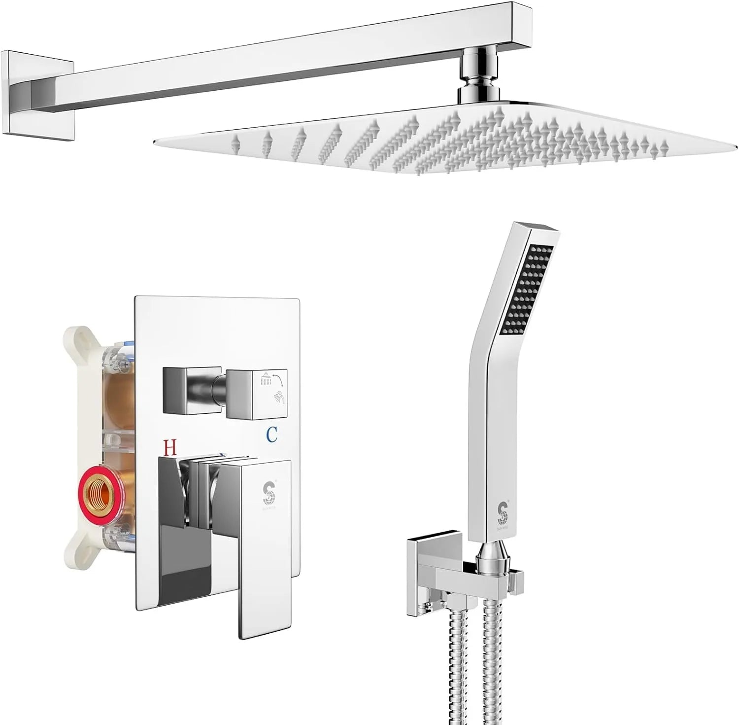 wall mounted shower head bathroom shower - Home Fusion
