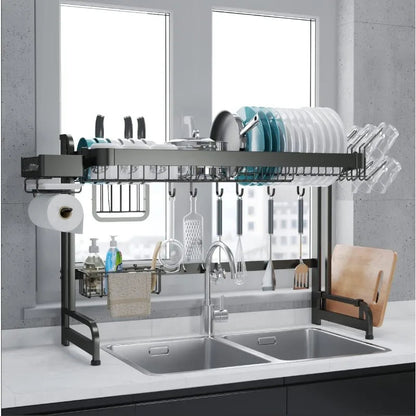 Large Over Sink Dish Rack kitchen Organizers - Home Fusion