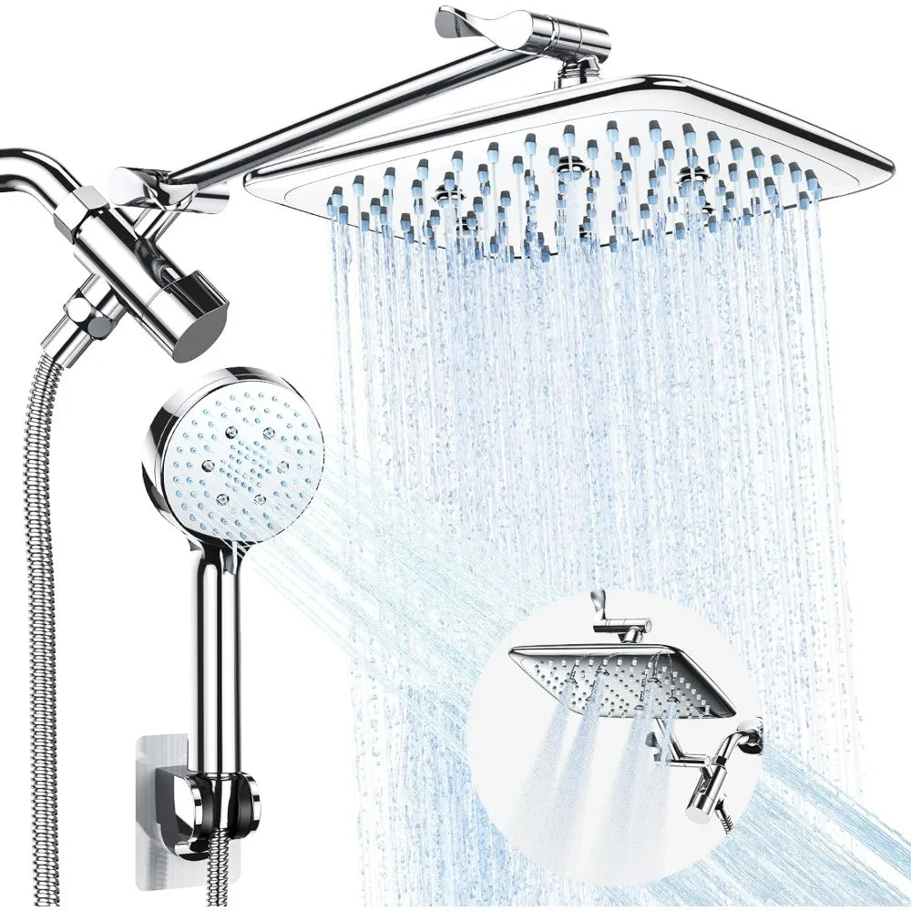 High Pressure Rain Shower Head Combo with Extension Arm- Easy to Install Wide Rainfall Showerhead Home Fusion High Pressure Rain Shower Head Combo with Extension Arm- Easy to Install Wide Rainfall Showerhead 076823-f9.myshopify.com