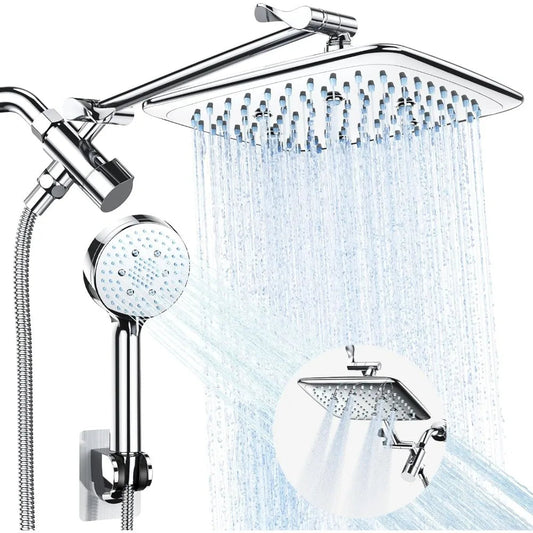 High Pressure Rain Shower Head Combo with Extension Arm- Easy to Install Wide Rainfall Showerhead Home Fusion High Pressure Rain Shower Head Combo with Extension Arm- Easy to Install Wide Rainfall Showerhead 076823-f9.myshopify.com