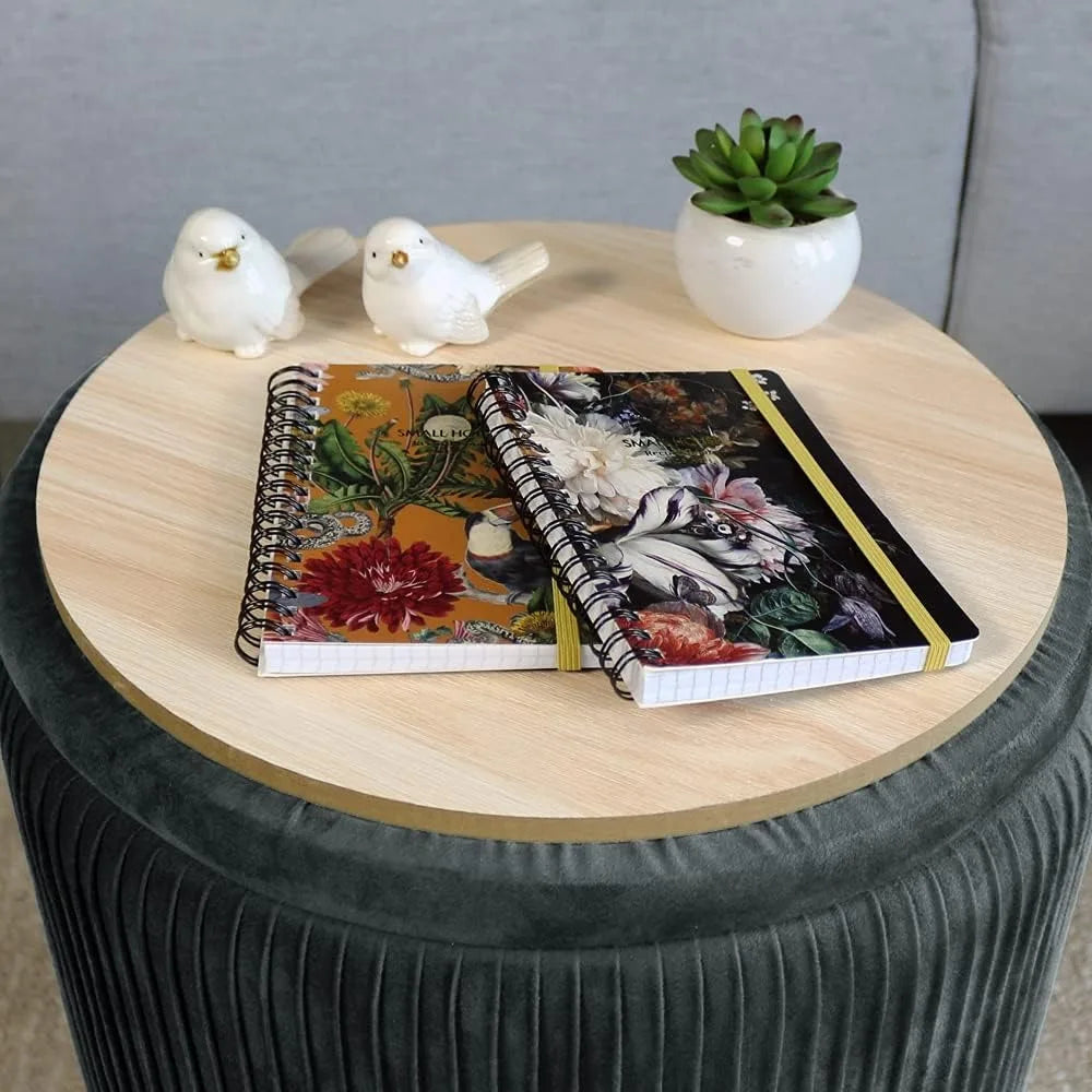 Round with Storage Set of 2, Velvet Storage Ottoman for Living Room, Round Storage, Ottoman Chair, Gold - Home Fusion