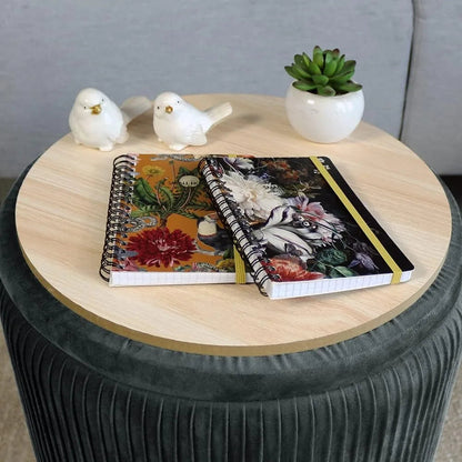 Round with Storage Set of 2, Velvet Storage Ottoman for Living Room, Round Storage, Ottoman Chair, Gold - Home Fusion