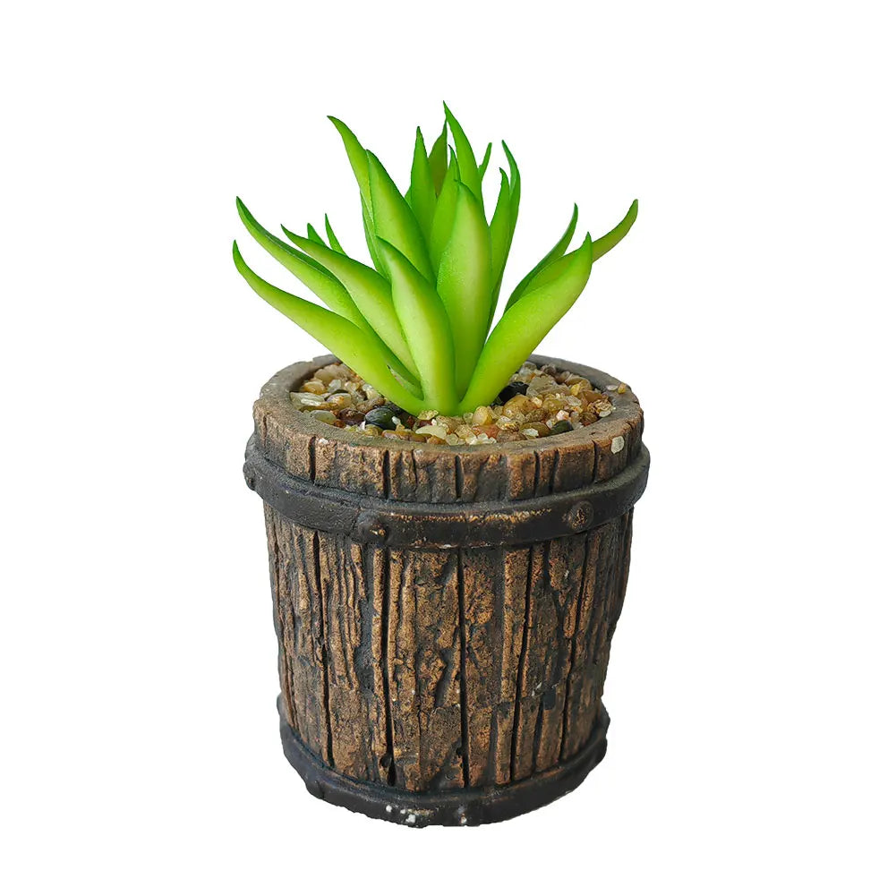 Artificial Succulents Potted,Realistic Fake Green Succulents Plants in Pots Decorative for Home Deco - Home Fusion