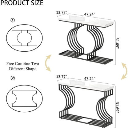 Modern Entryway Table, Console Table, 47.24" Faux Marble Narrow Sofa Table Free Combine Two Different Shape for Hallway Entrance Home Fusion Modern Entryway Table, Console Table, 47.24" Faux Marble Narrow Sofa Table Free Combine Two Different Shape for Hallway Entrance 076823-f9.myshopify.com