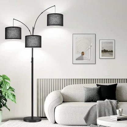 3 Lights Arc Floor Lamps for Living Room. - Home Fusion