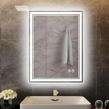 LED Mirror for Bathroom  with LED Lights Anti-Fog Dimmable 3 Colors Front and Backlit Lights LED Bathroom Home Fusion LED Mirror for Bathroom  with LED Lights Anti-Fog Dimmable 3 Colors Front and Backlit Lights LED Bathroom 076823-f9.myshopify.com