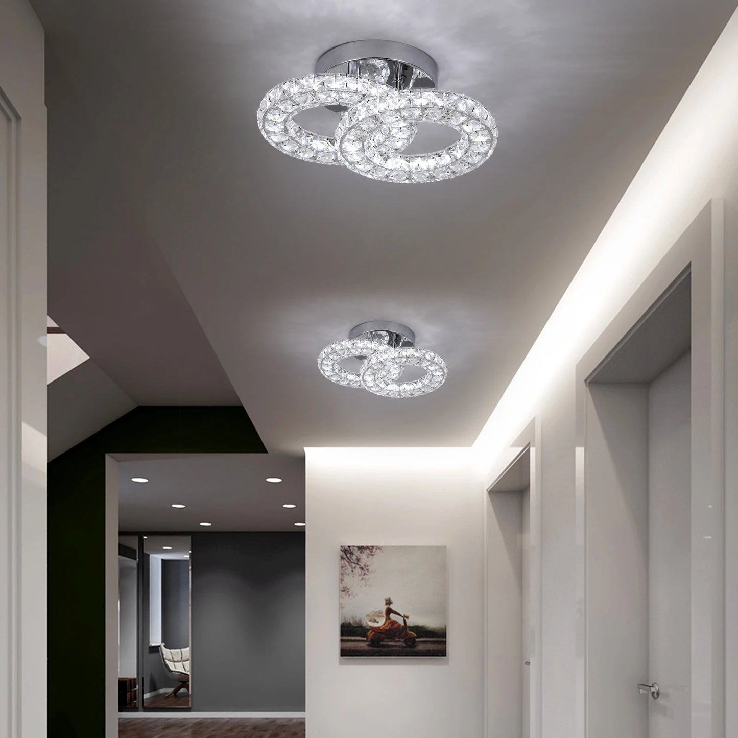 Sparkling Crystal LED Pendant Light for Home and Office. Home Fusion