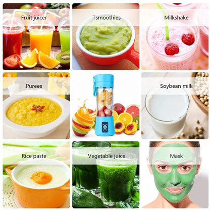 USB rechargeable portable blender with 2-blade cutter for smoothies, juices and travel use