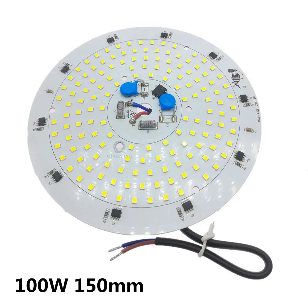 Super Bright AC220V High Bay Lamp Panel 80W 100W 150W 200W SMD2835 Full Power For Factory Garage Warehouse Industrial Lighting - Home Fusion