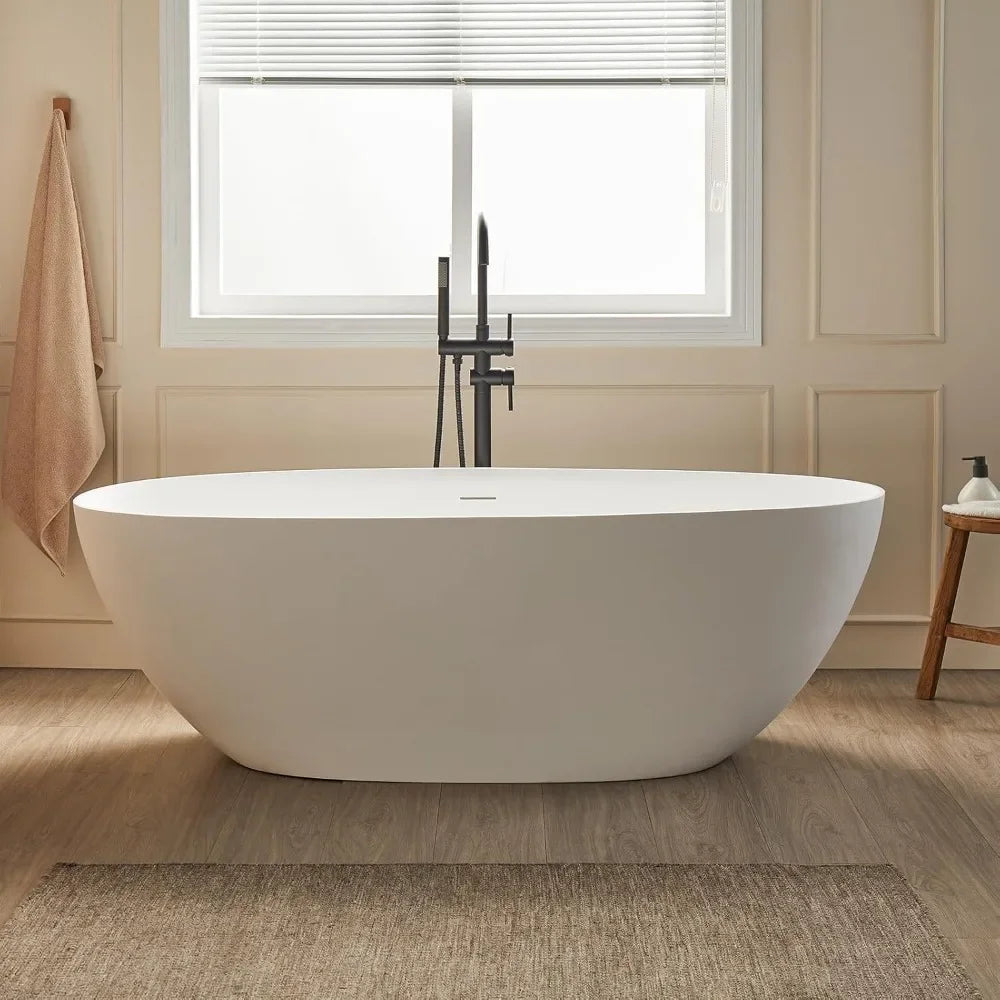 Freestanding Elegant Oval Soak bath Tub - Home Fusion