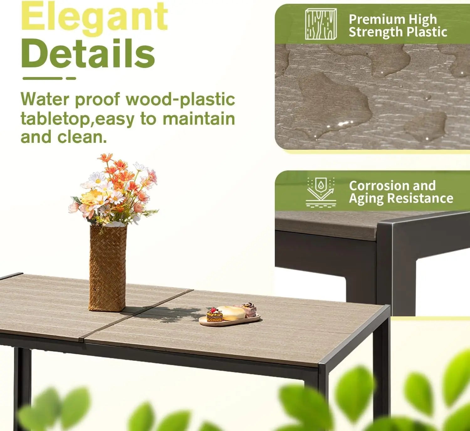 Patio Dining Set 7 Pieces Outdoor Furniture with Large Table and 6 Textilene Chairs for Porch, Brown - Home Fusion