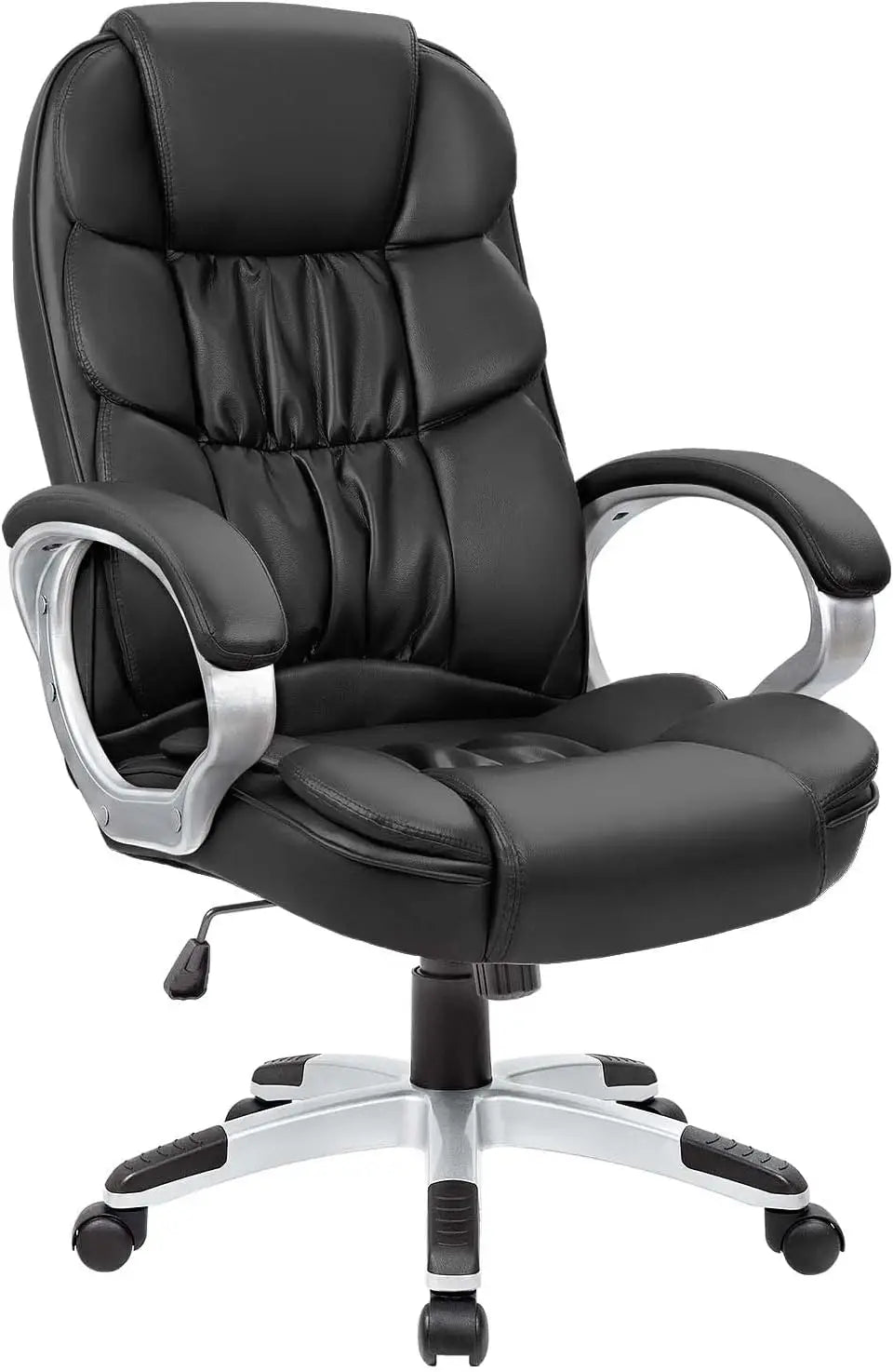Office Chair High Back Computer Desk Chair, PU Leather Adjustable Height Modern Executive Swivel Task Chair with Padded - Home Fusion