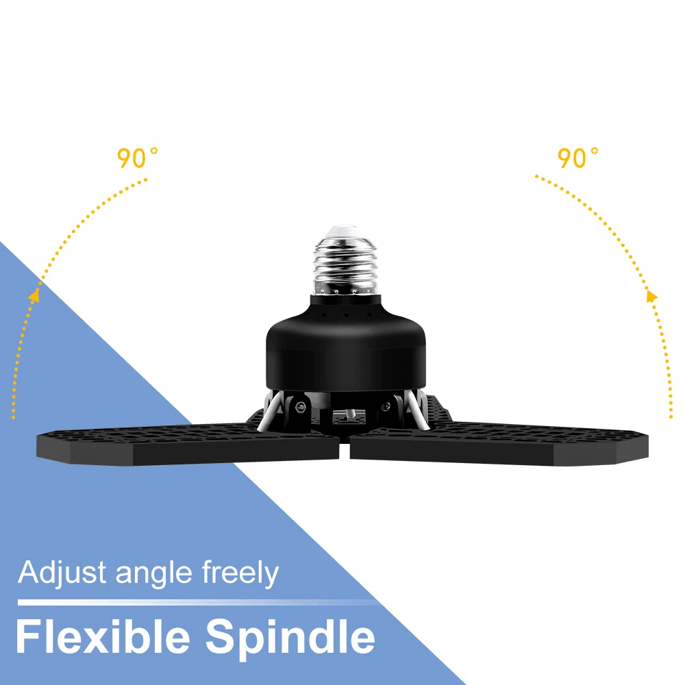 LED Garage Lamp E27 Spotlight Deformable Ceiling Lights 220V LED Chandeliers For Industrial Warehouse Lighting High Bay Lamps - Home Fusion