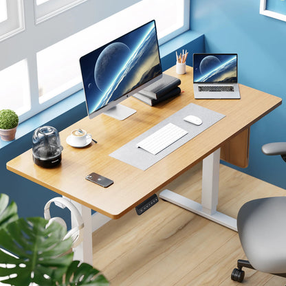 JHK Electric Standing Desk Height Adjustable 40x24 Inch Stand Up Sit Stand Computer Workstation Ergonomic Work Table  Oak - Home Fusion