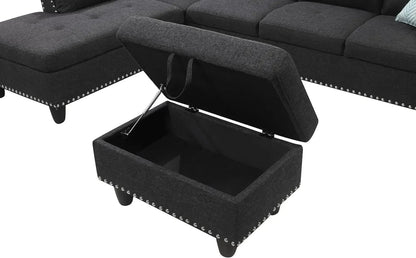 Sectional Sofa with Ottoman Living Room Furniture Set Left Facing Chaise, 2 Cup HoldersComfy Upholstered Sofa&Couch Corner Home Fusion Sectional Sofa with Ottoman Living Room Furniture Set Left Facing Chaise, 2 Cup HoldersComfy Upholstered Sofa&Couch Corner 076823-f9.myshopify.com
