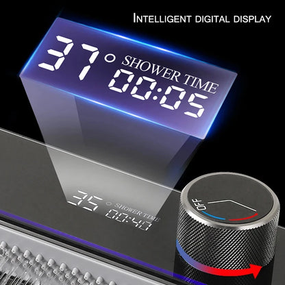 304 High 1uality Intelligent Digital Display  Waterfall Kitchen Sink Large Single Slot Integrated Digital Display Faucet Set - Home Fusion