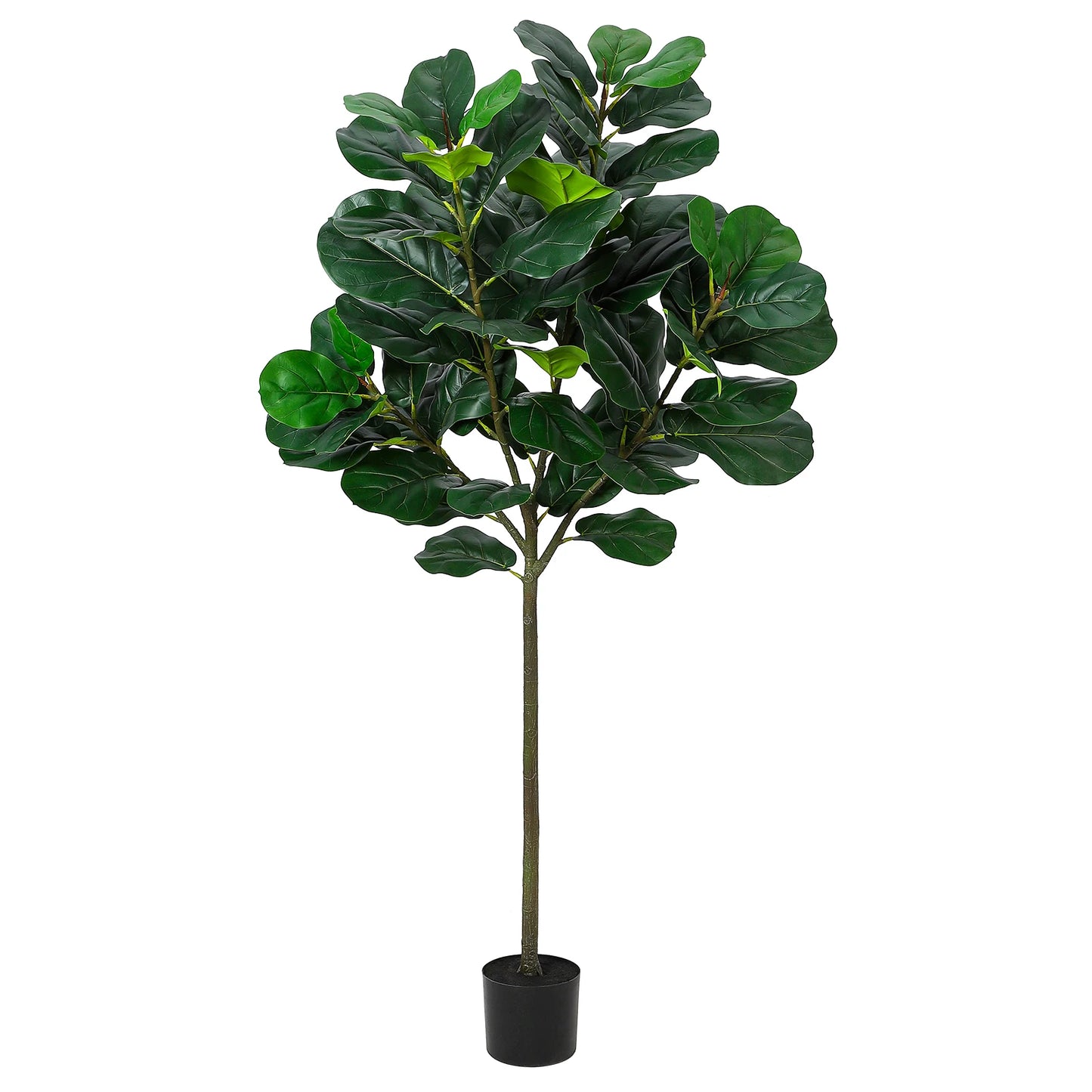 5.2 Ft Artificial Fiddle Leaf Fig Tree, Faux Ficus Lyrata Plant with 62 Fiddle Leaves, Tall Fake Plants Large Floor Plant - Home Fusion